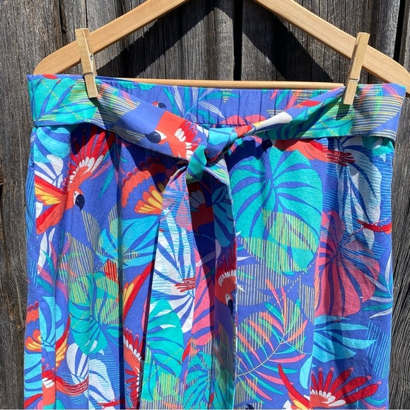 Talbots Tropical Blue & Pink Skirt-Lined w/ pockets. 100% Cotton Voile Size L - Picture 3 of 11